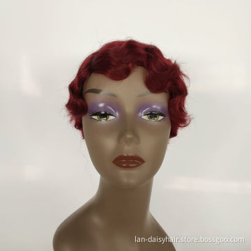Pixie Cut Machine Made Wigs Short Human Hair Wigs for Black Women Short  Black Ladies Wigs